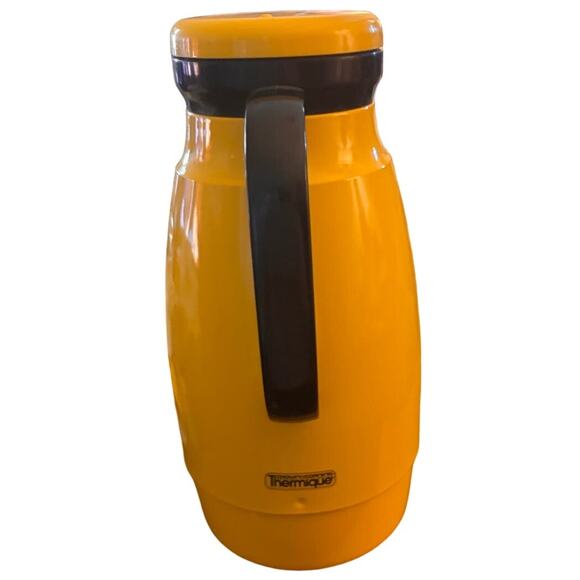 Crown Corning Thermique 1 Liter Yellow Thermal Server Carafe, Vintage - Picture 2 of 3